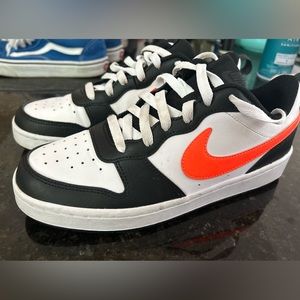 Nike Air Force 1 black white orange. Like new. Barely worn